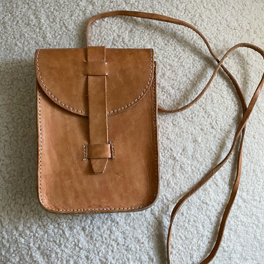 Taka Studios Undyed Leather Minimalist Crossbody